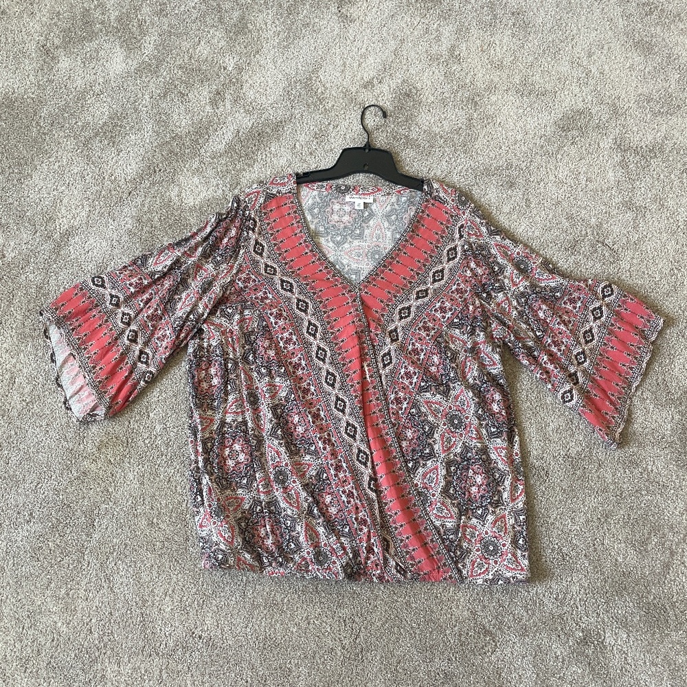 V-neck cut 2X shirt